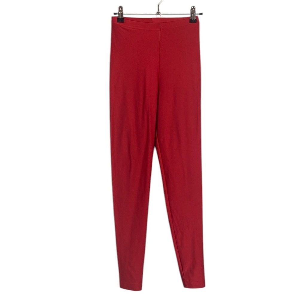 American Apparel red shiny leggings